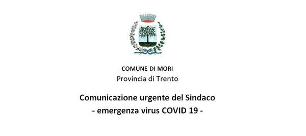 Immagine decorativa per il contenuto Comunicazioni urgenti del sindaco - emergenza virus COVID-19